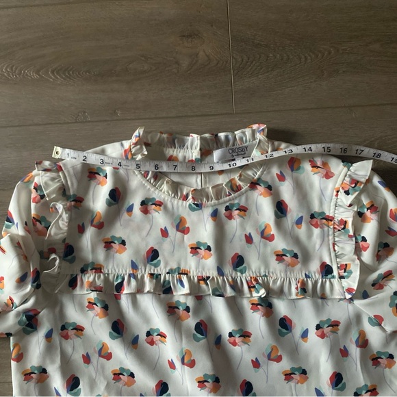 Peplum long sleeve blouse GUC Large Crosby by Mollie Burch ivory - Picture 6 of 8